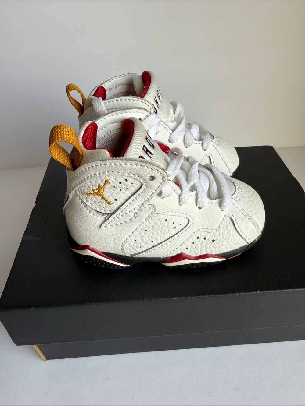 Jordan Kids White, Gold & Red High-Top Sneakers